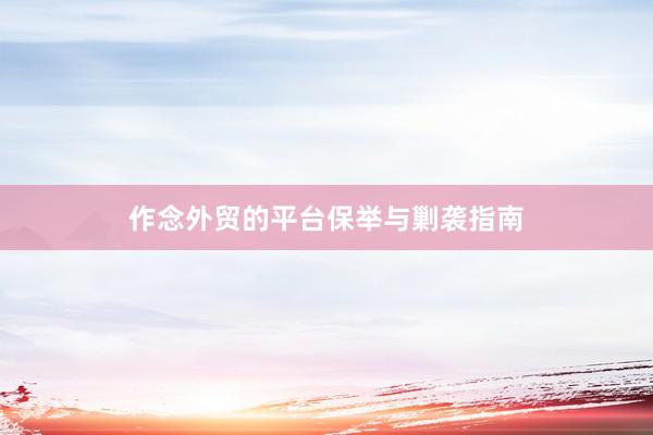 作念外贸的平台保举与剿袭指南